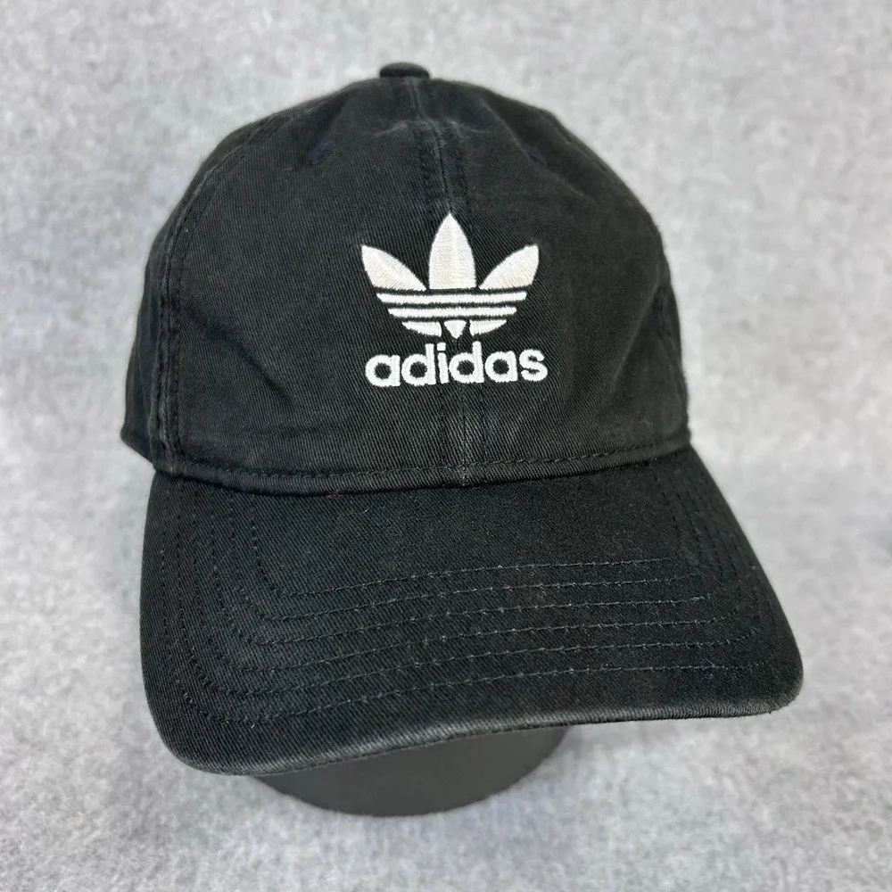 Adidas Originals Trefoil Logo Black Dad Hat Cap Adjustable Strapback OSFW
